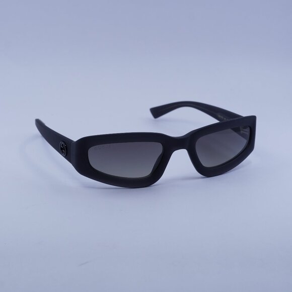 Gucci GG1787S 001 Sunglasses Dark Grey Cat Eye Frame, Grey Lenses - Picture 1 of 12